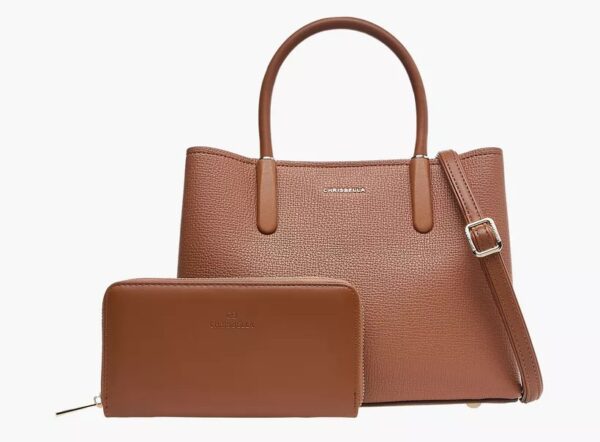 CB001- Chrisbella Textured Tote Bag with Wallet - Image 17