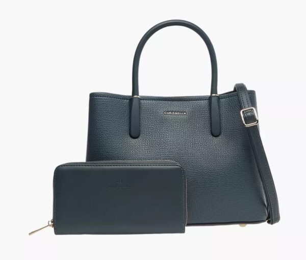 CB001- Chrisbella Textured Tote Bag with Wallet