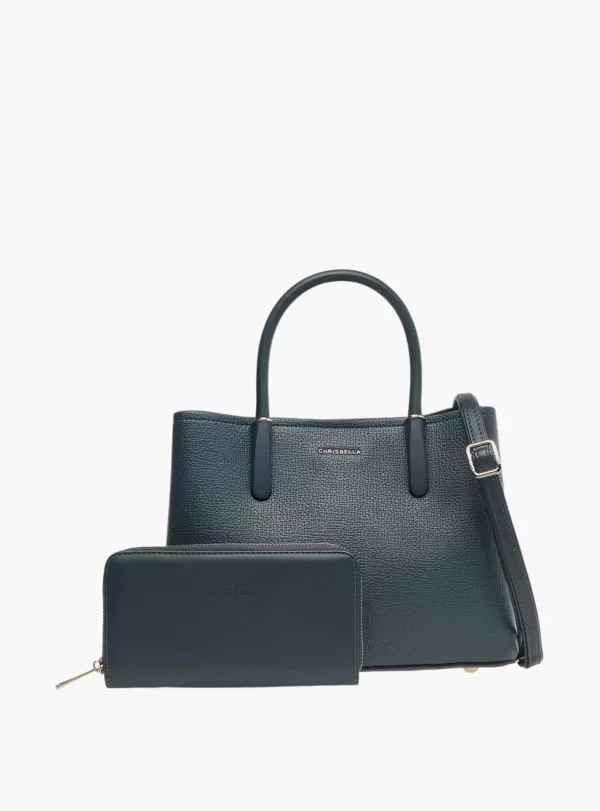 CB001- Chrisbella Textured Tote Bag with Wallet - Image 12