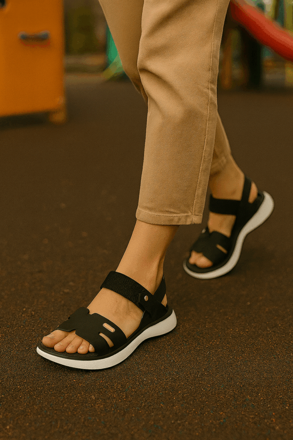 MON AMI – ITALIAN DESIGN MI-WF007 Confort Textured Comfort Sandals with Hook and Loop Closure