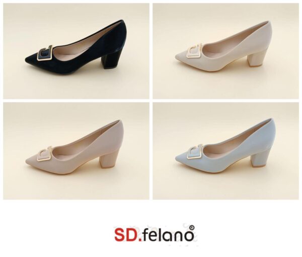 SD.FELANO MI-WF004 Women Pointed Toe Textured Decor High Heel Shoes - Image 2