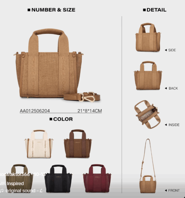 CB042-CrisBella Canvas Tote Bag - Image 2