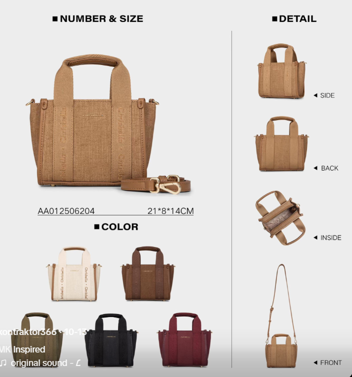 CB042-CrisBella Canvas Tote Bag - Image 2
