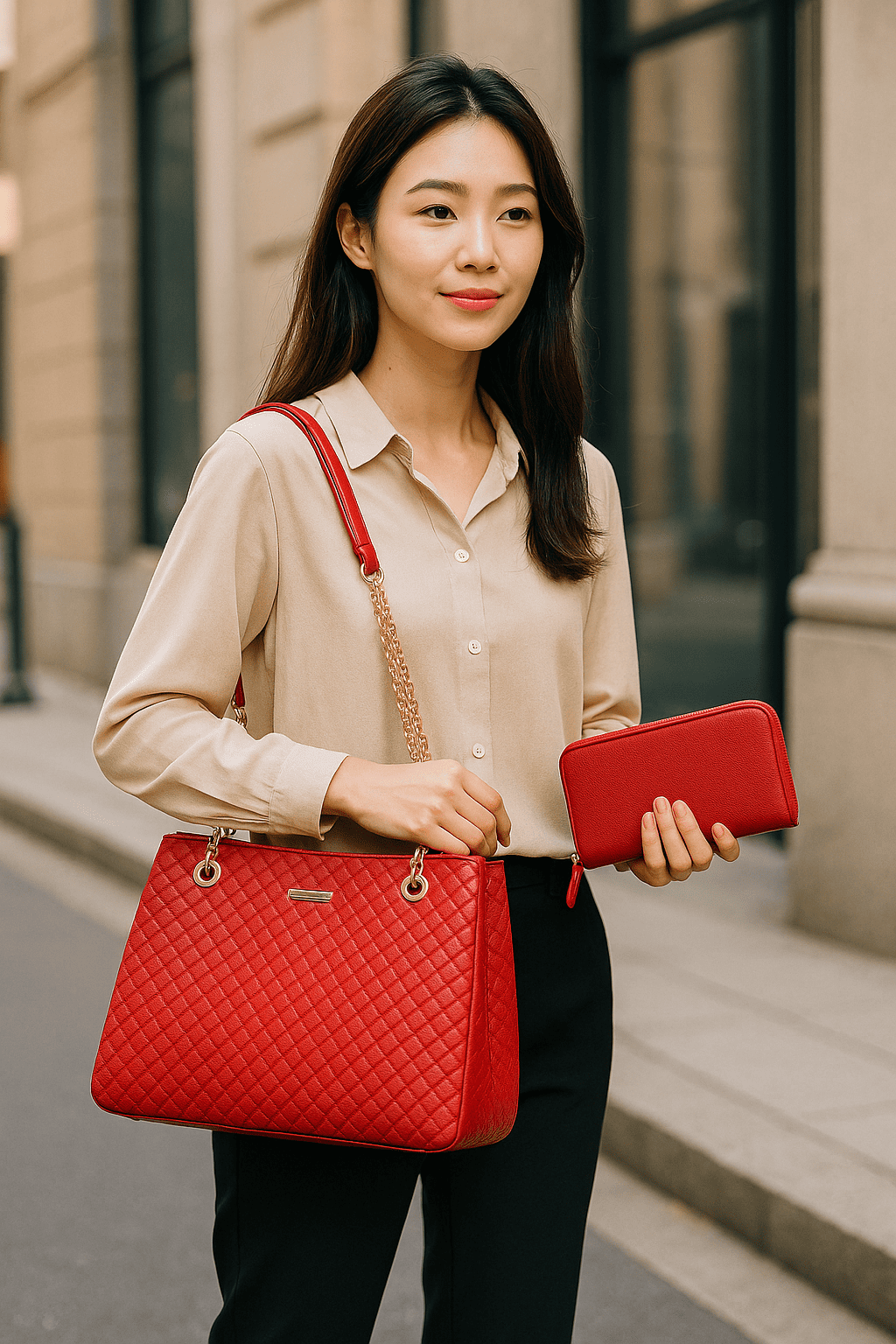 CB045-CHRISBELLA Quilted Shoulder Bag - Image 7