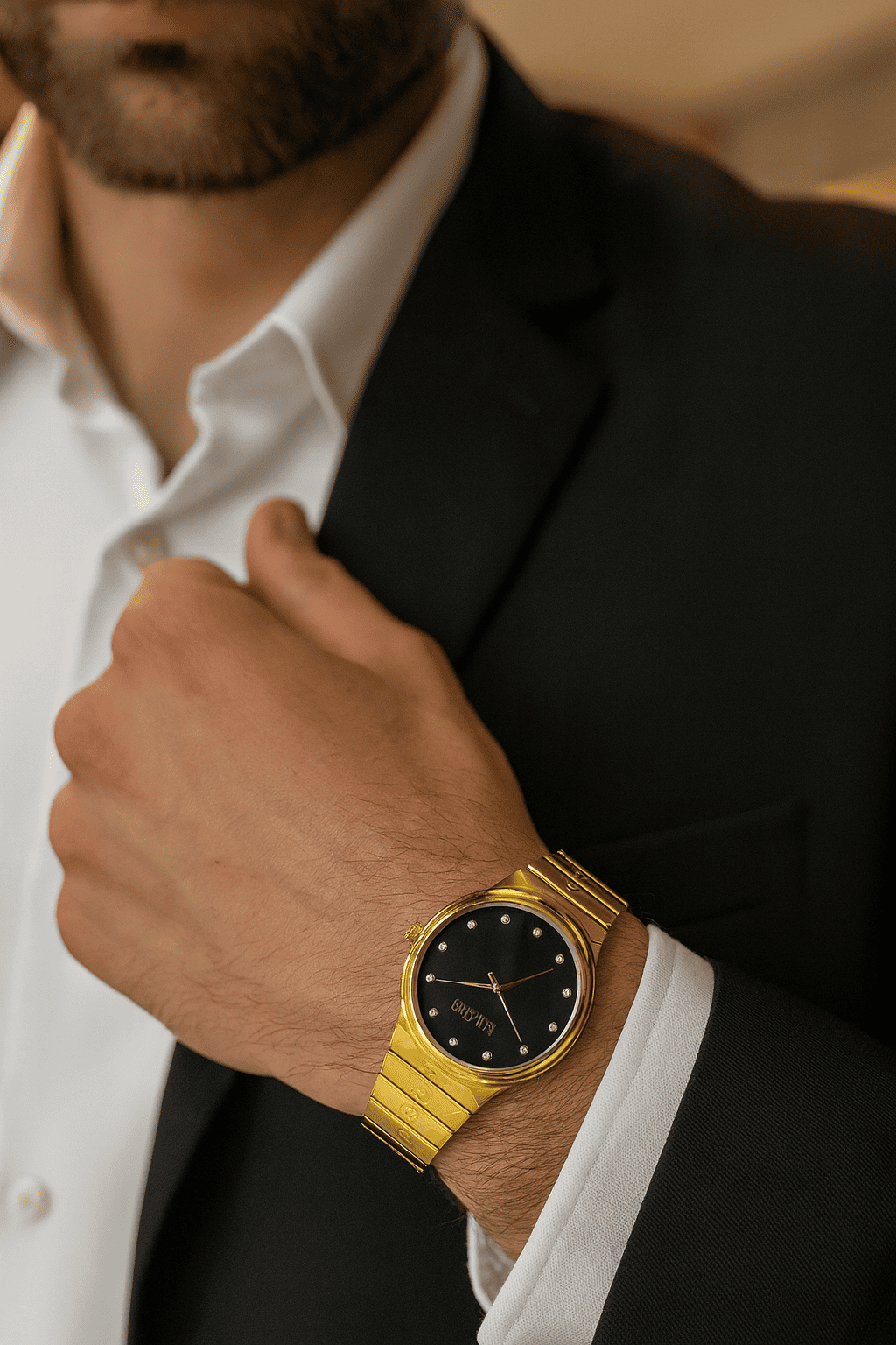 MWS002-WINSTAR MEN GOLD WATCH - Image 7