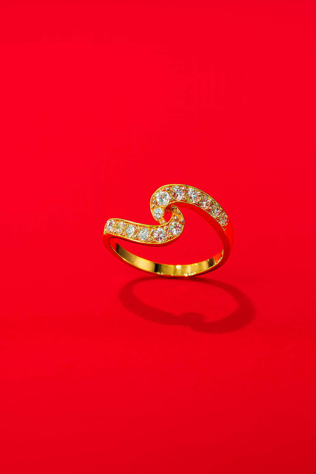 ZPUR001-14K Gold-Plated Solitaire Ring for Women - Image 2