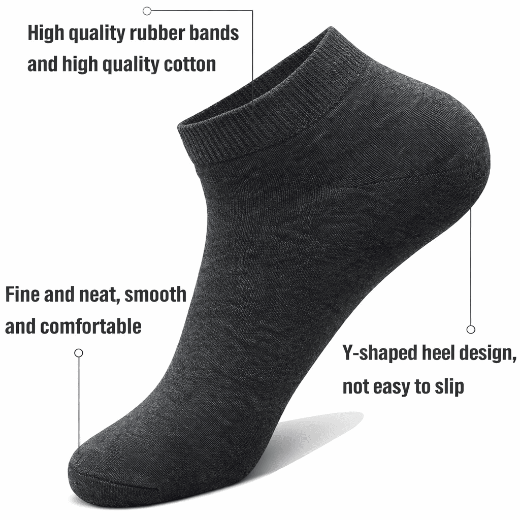 MS002-Unisex Ankle Socks – 5 Pairs Pack - Image 6