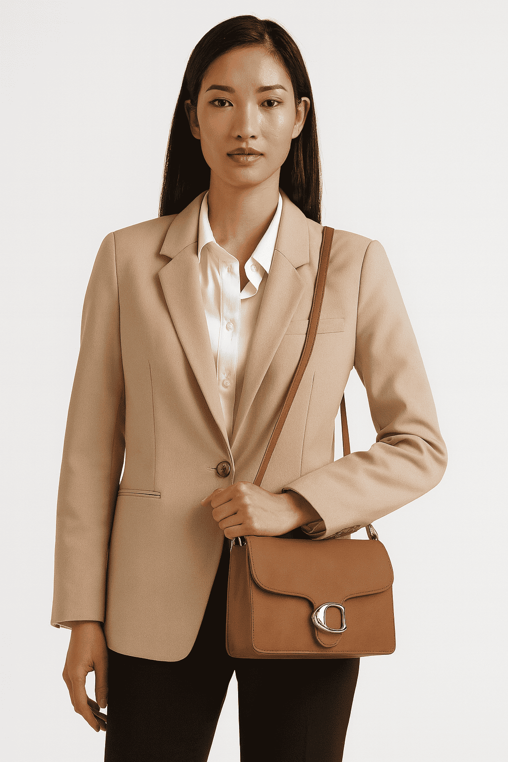 CB054-Women’s Classic Black Shoulder Bag - Image 11