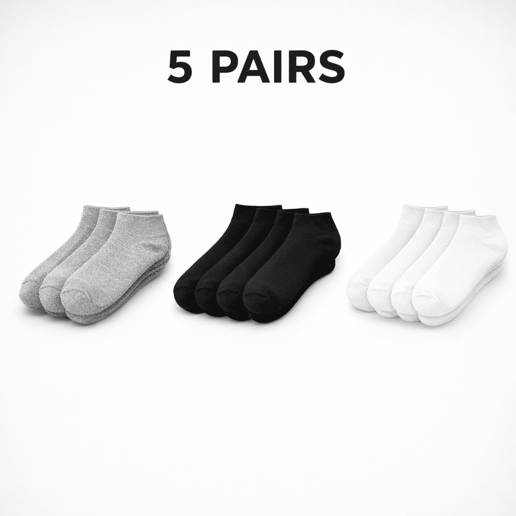 MS002-Unisex Ankle Socks – 5 Pairs Pack - Image 7