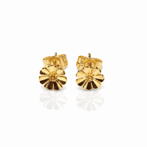ZUPE001-Gold Flower Stud Earrings