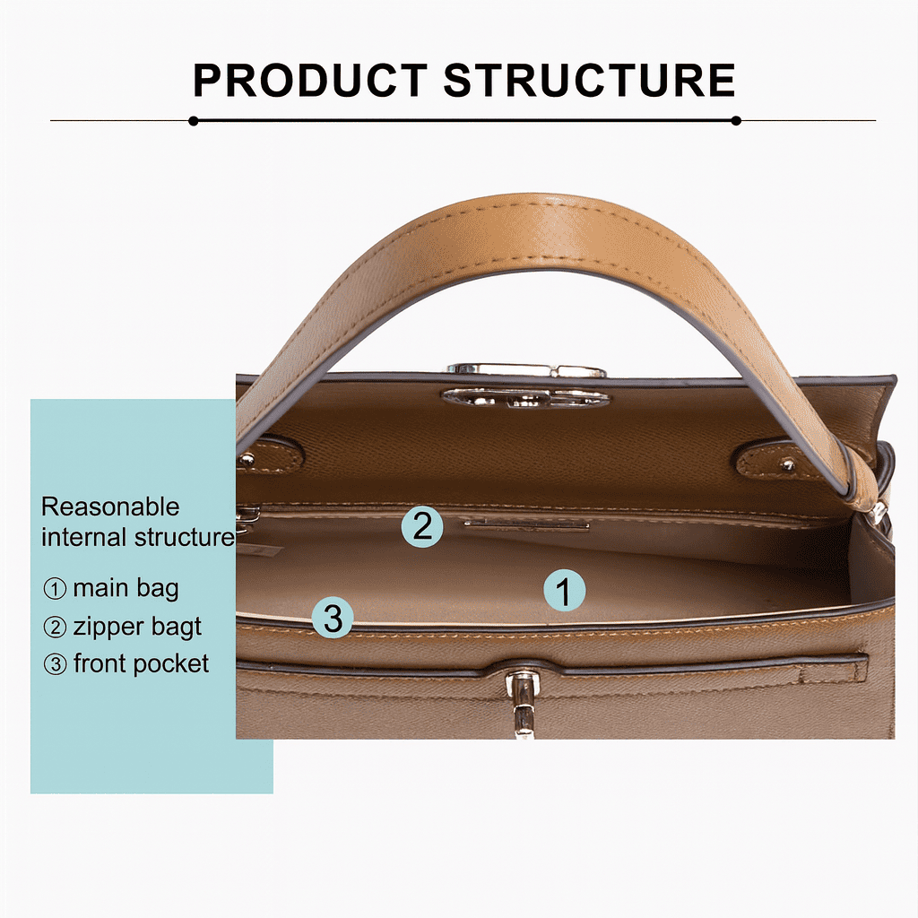 CB051-CHRISBELLA Women’s Elegant Structured Shoulder Bag - Image 6