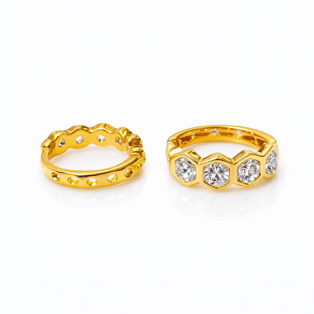 ZUPE002-14K Gold Plated Crystal Hoop Earrings for Women - Image 4