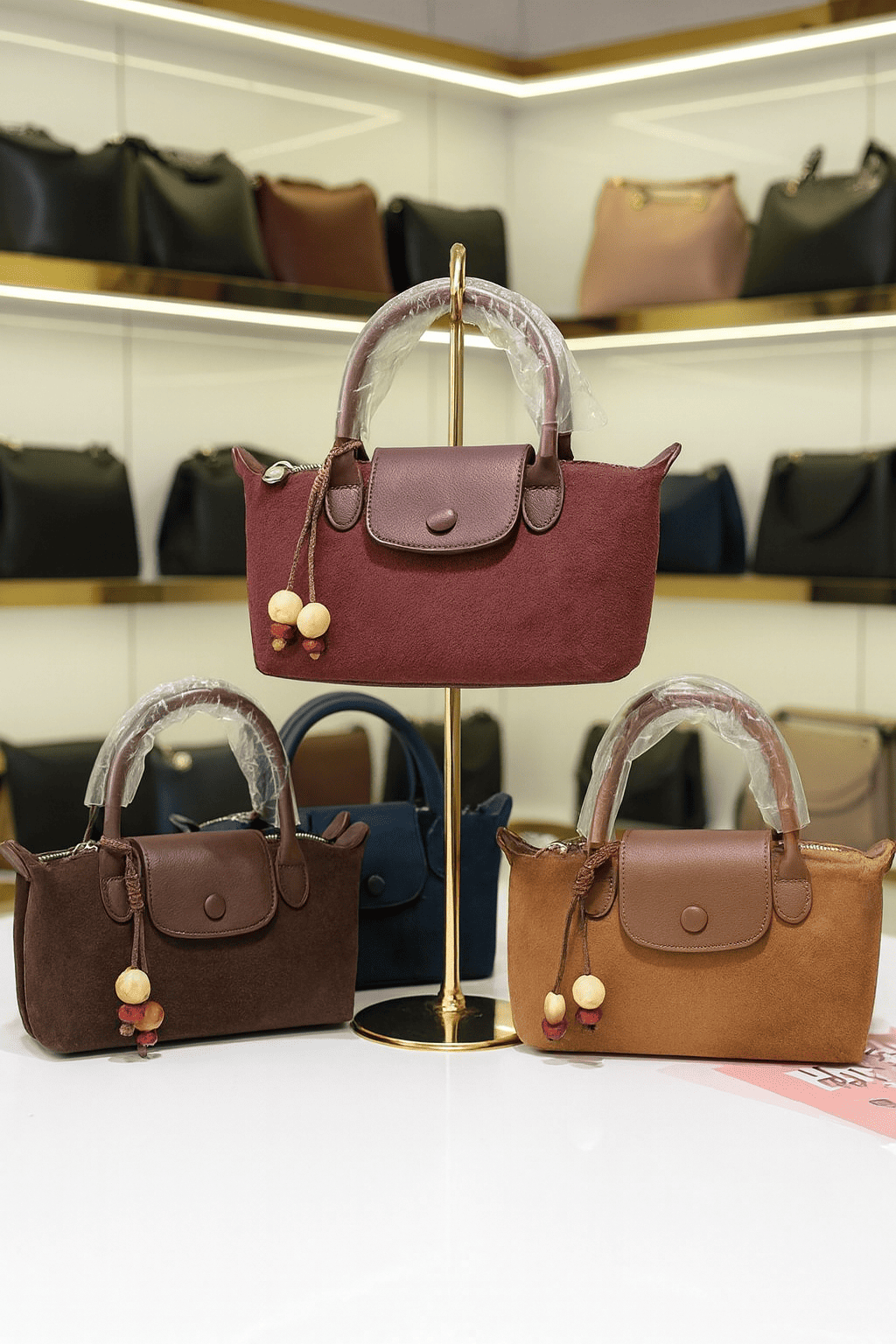 CB060-Suede Mini Tote Handbag