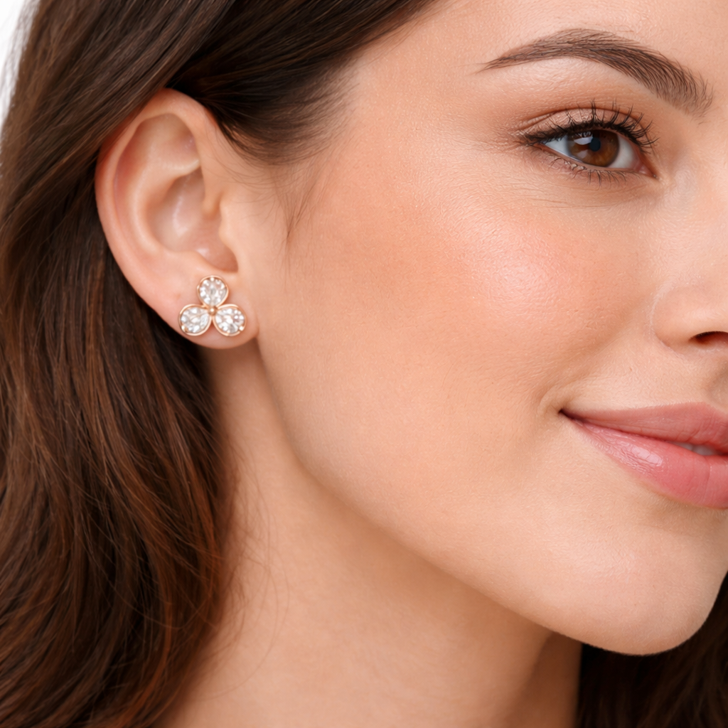 XP007-10K Gold Plated Butterfly Crystal Jewelry Set – Pendant & Stud Earrings - Image 7