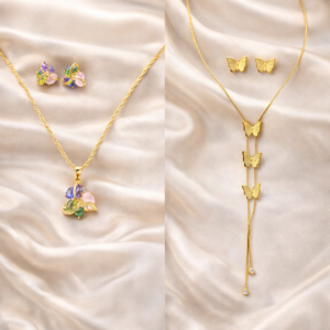 XP005-10K Gold Plated Necklace & Earrings