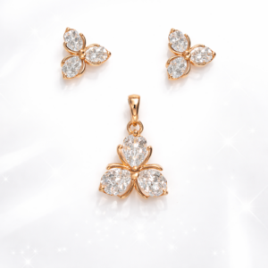XP007-10K Gold Plated Butterfly Crystal Jewelry Set – Pendant & Stud Earrings