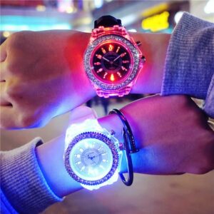 GEVENA LED Multicolour Light WristWatch Led Flash Luminous {MW755}