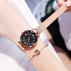 Starry Sky Women Watches Magnetic Mesh Belt Band Watch (MW780)