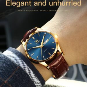 OLEVS Top Brand Men Classic Quartz Waterproof Watch Leather Strap (MW715)