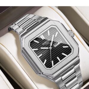 Square Fashion Man Wristwatch Waterproof Luminous Date Week Quartz Men’s Watches (MW757)