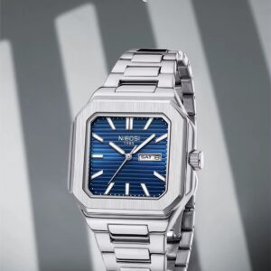 Square Fashion Man Wristwatch Waterproof Luminous Date Week Quartz Men’s Watches (MW757)